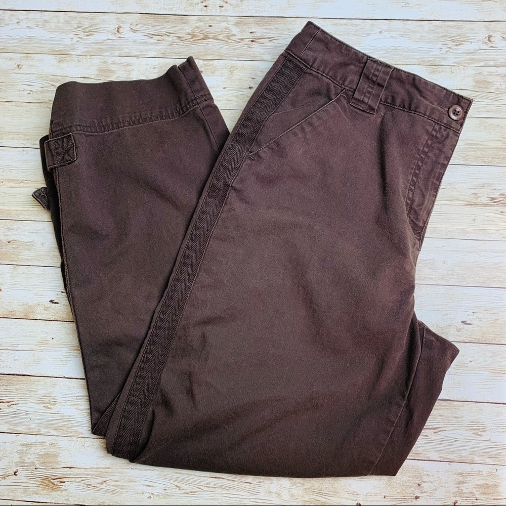 Talbots  Brown Canvas Cropped Pants EUC Size 8 Stretch😍